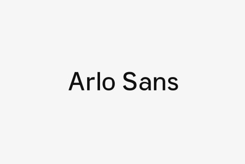 Minimalistic Arlo Sans font preview in black text on a white background ideal for designers seeking clean and modern sans serif fonts for digital assets and templates.