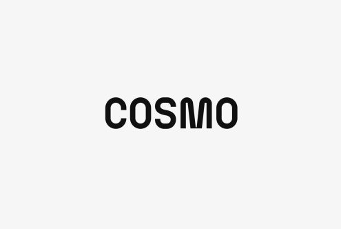 Modern sans-serif font named Cosmo shown in bold black text on a white background. Ideal for digital design projects, typography, templates, and graphics.