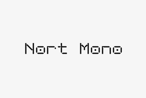 Nord Mono rectangular font displayed on a light background suitable for digital design projects. Ideal for use in mockups templates and graphic design work.