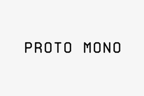 Modern monospaced font Proto Mono on a light background perfect for digital assets in design projects ideal for designers for use in creating templates.