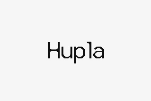 Modern sans-serif font Hupla displayed on a clean white background suitable for graphic design typography logos branding custom fonts templates designers.