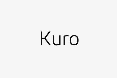 Modern and minimalist typeface Kuro displayed against light background perfect for graphic design projects, typography, and branding templates.