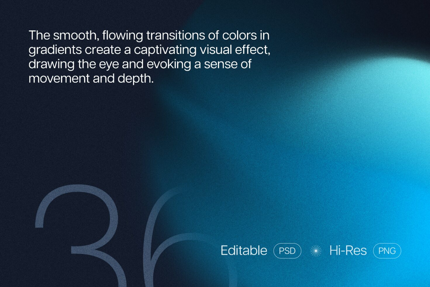 Gradient transitions in blue with text Editable PSD Hi-Res PNG create a dynamic visual effect suitable for mockups and graphic design templates.