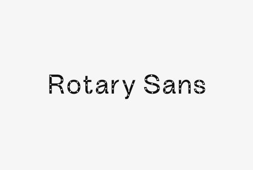 Rotary Sans modern display font with industrial design elements suitable for digital assets in templates mockups and graphic projects for designers.