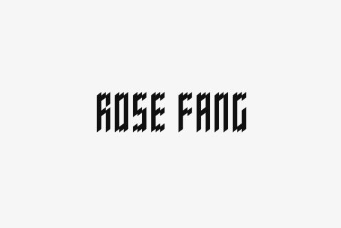 Rose Fang font display in black pixelated style on white background ideal for logo design posters digital graphics templates branding typography designers