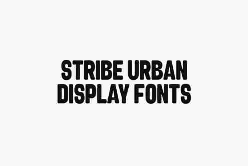 Stribe Urban Display Fonts featured in bold black text against a light background ideal for graphic design and typography projects.