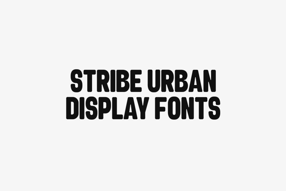 Stribe Urban Display Fonts featured in bold black text against a light background ideal for graphic design and typography projects.