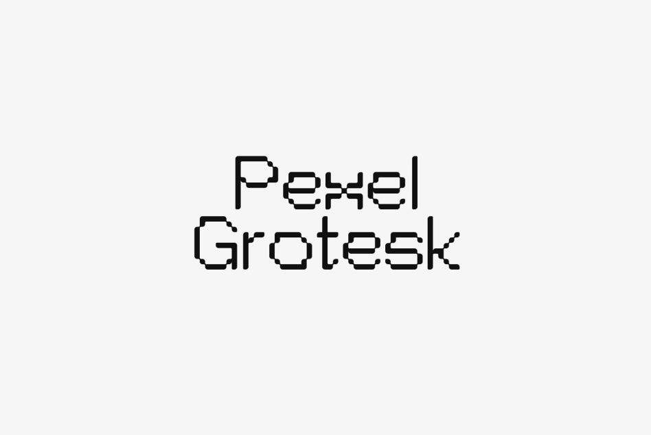 Pexel Grotesk pixelated font with blocky characters