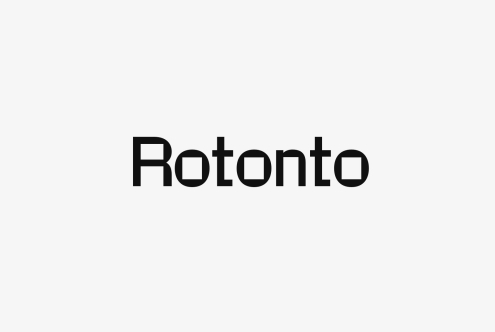 Minimalist sans serif font Rotonto displayed on a light background suitable for modern design projects keywords font graphic design typography print.