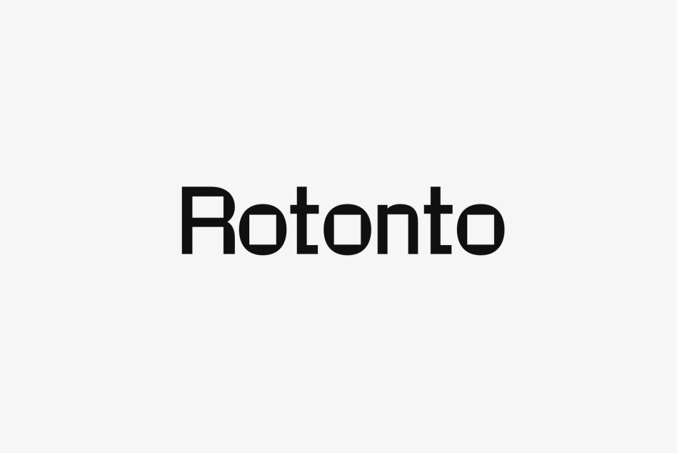 Minimalist sans serif font Rotonto displayed on a light background suitable for modern design projects keywords font graphic design typography print.