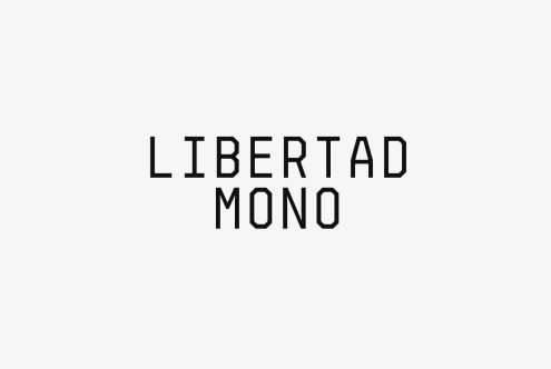 Libertad Mono is a bold sans-serif monospaced font suitable for modern designs and tech projects. Ideal for designers seeking sleek typography.