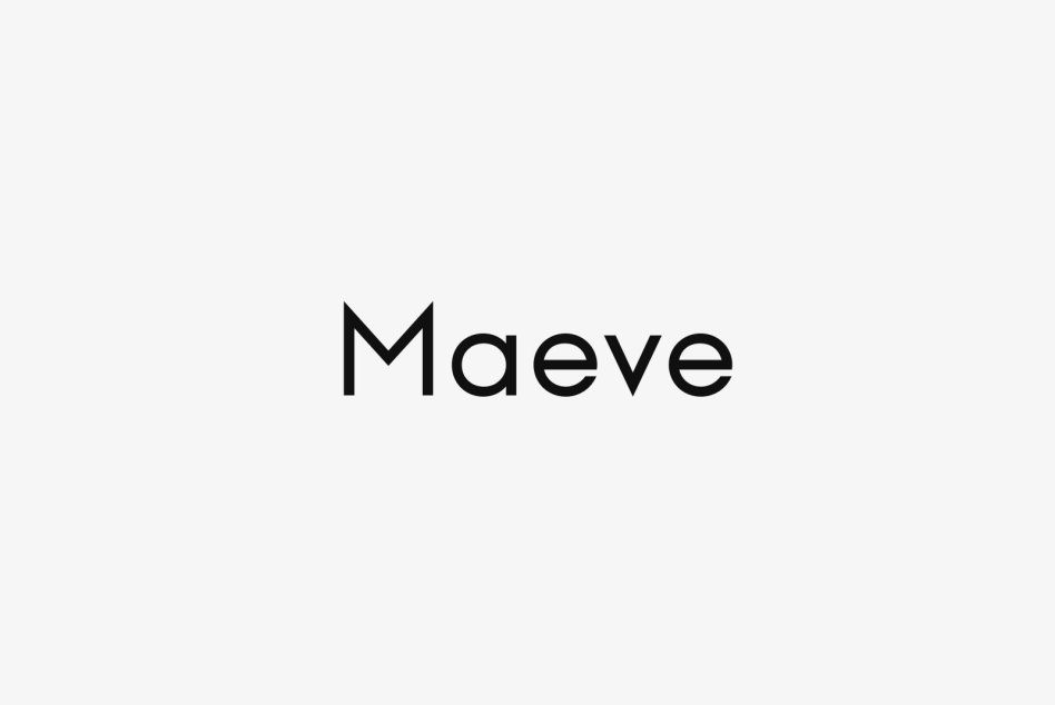 Maeve font black text on white background modern clean sans-serif style for use in graphic design mockups templates website UI digital assets for designers.