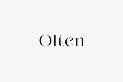 Minimalistic elegant font Olten example on light gray background suitable for branding and design projects typography font digital asset for designers