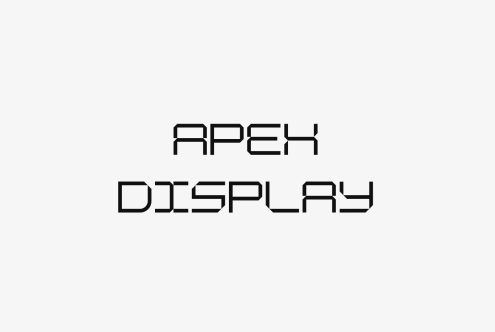 Modern futuristic digital font Apex Display. Geometric typography. Perfect for graphic design, templates, and mockups. Ideal for design projects.