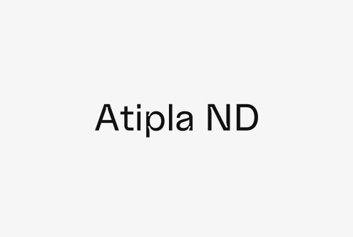 Atipla ND shown in clean sans-serif typeface perfect for modern typography projects available for designers in Fonts category on digital asset marketplace