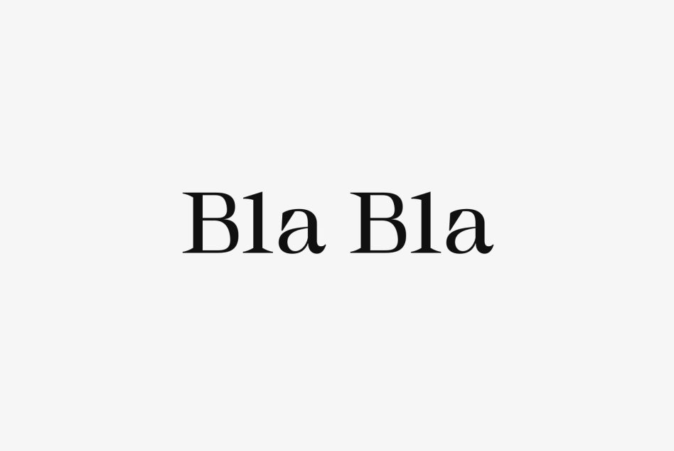 Bla Bla serif typeface in elegant high contrast style