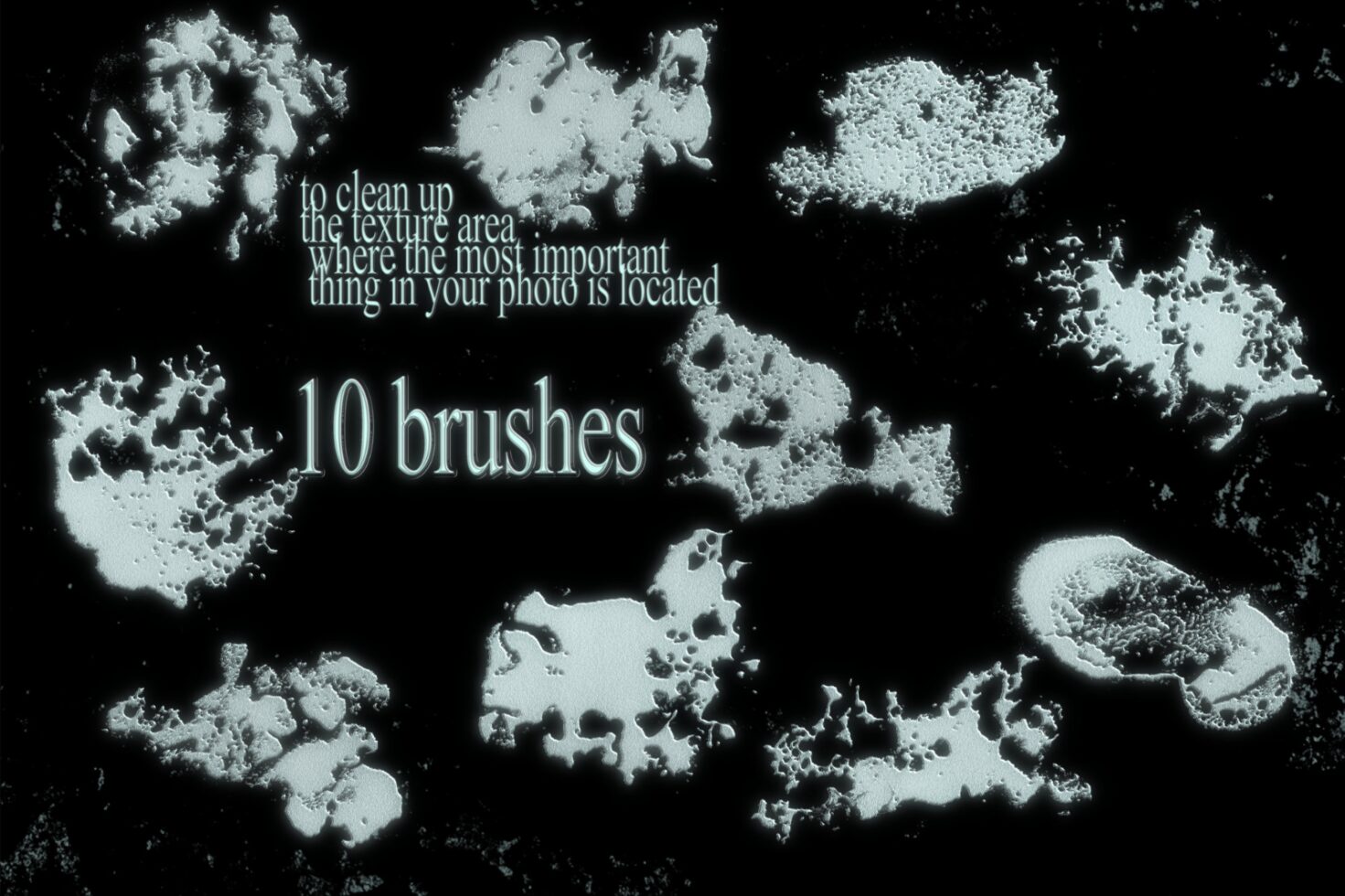 Set of 10 unique texture brushes for Photoshop ideal for designers enhancing digital artwork surface details and effects perfect for creative projects.