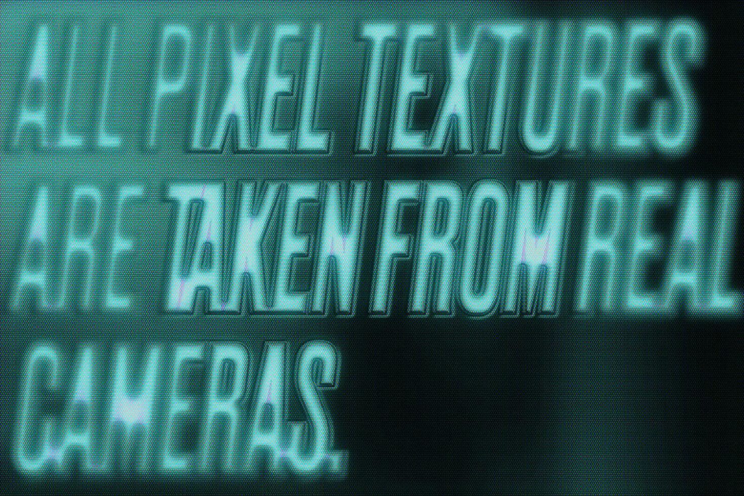 Glitch effect pixel texture typography image with teal hues for design assets digital graphics marketplace perfect for designers seeking unique fonts.