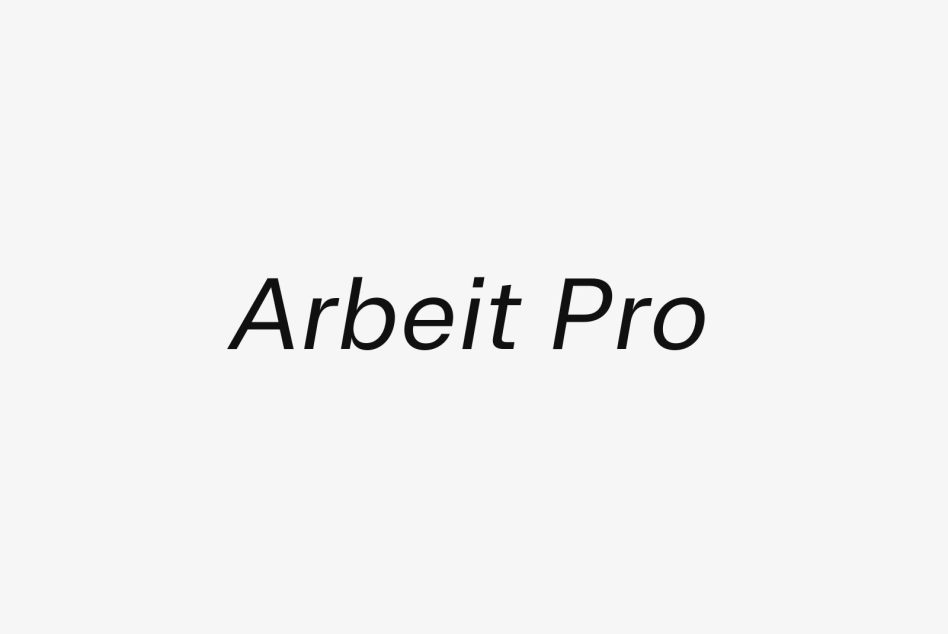 Arbeit Pro font displayed on a white background perfect for modern typography projects graphic design branding and digital design ideal for designers.