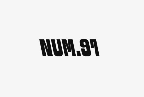 Bold slanted font reading NUM.91 on a white background perfect for branding projects logos or modern graphic designs in the fonts category for designers.