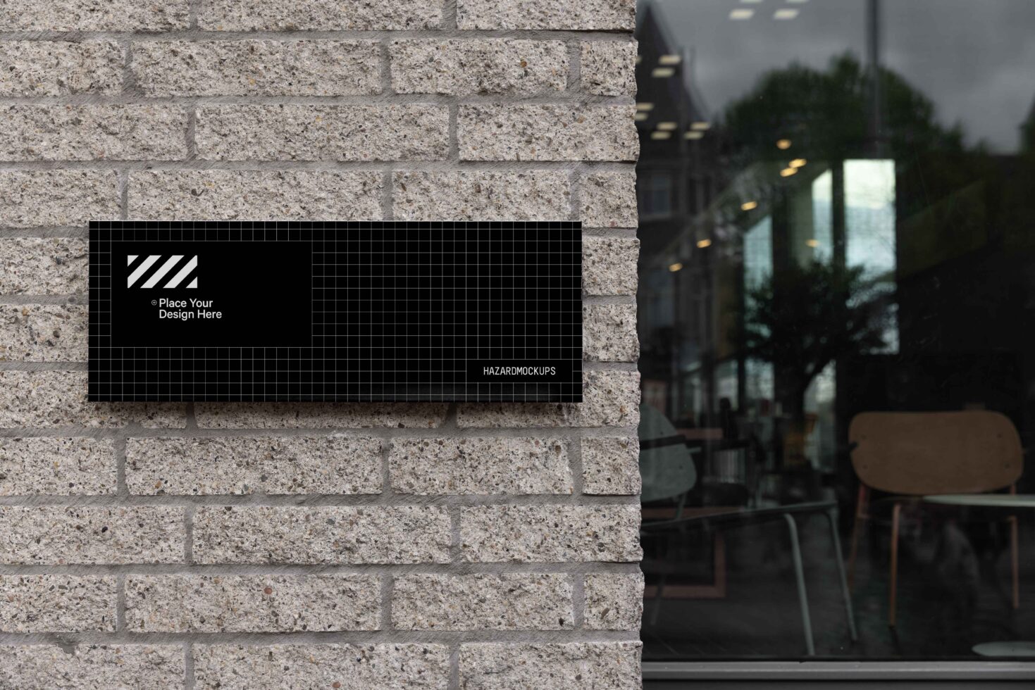 Outdoor signage mockup on brick wall showcasing customizable design space ideal for branding and advertising projects. Perfect for designers seeking templates.