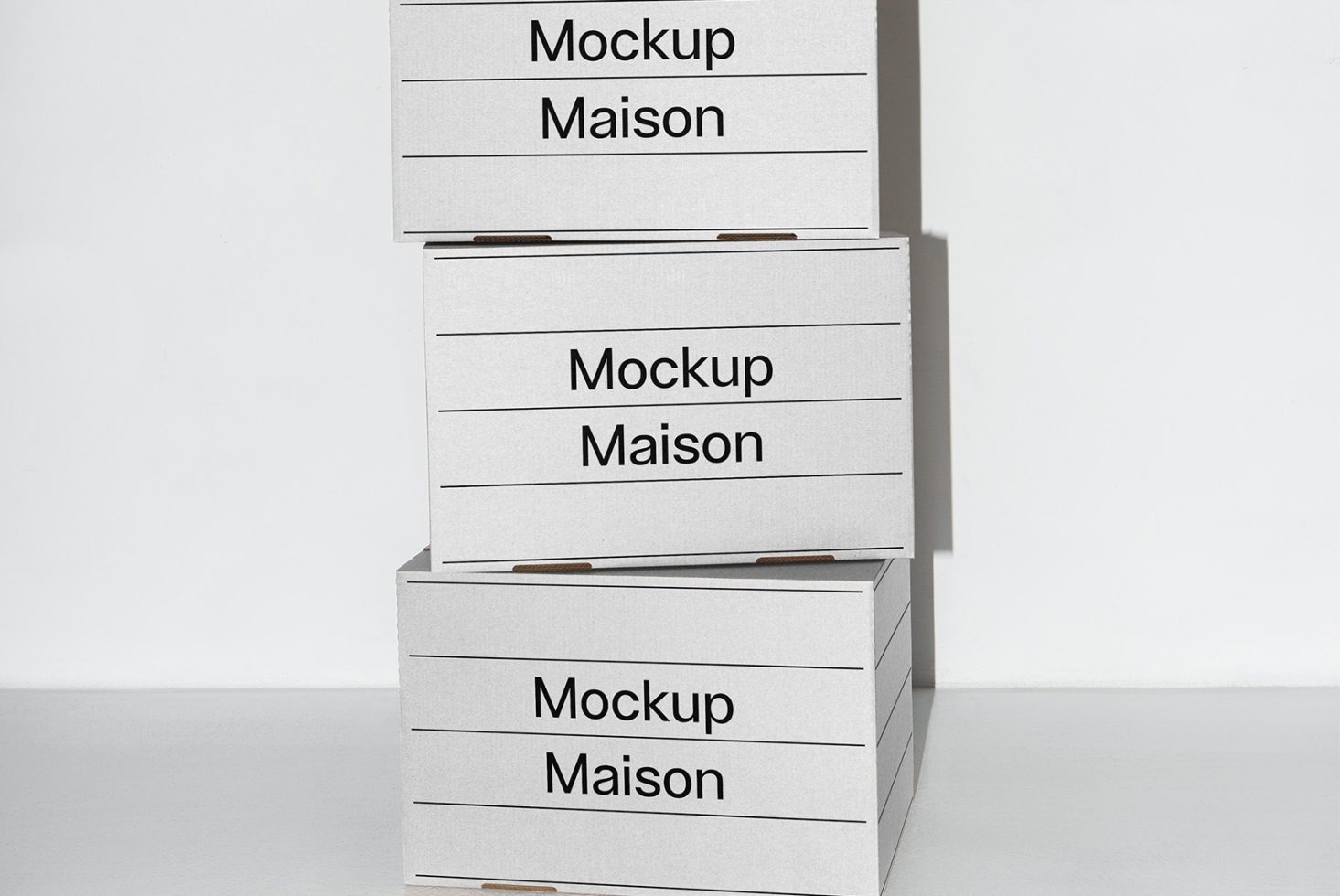 Stacked cardboard boxes mockup with customizable design template. Ideal for packaging mockup projects. Keywords: Mockups, Packaging, Design, Templates.