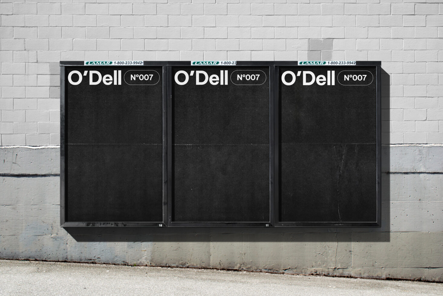 Blank black billboard mockups on an urban brick wall ideal for advertising designs visual merchandising and presentation templates for graphic designers.