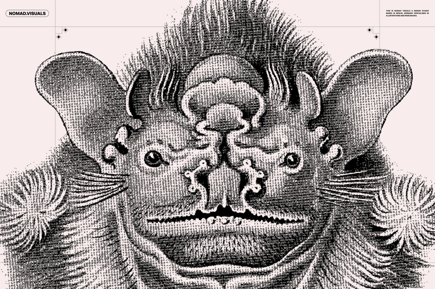 Monochrome textured illustration of a fantasy creature with intricate patterns suitable for designers seeking unique graphic assets and creative templates.