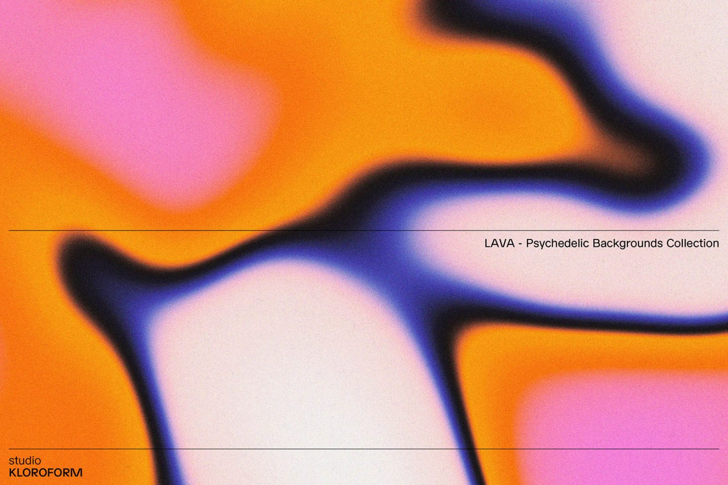 Abstract psychedelic background with vibrant orange pink and blue gradients. Ideal for graphic designers. From Lava Psychedelic Backgrounds Collection.