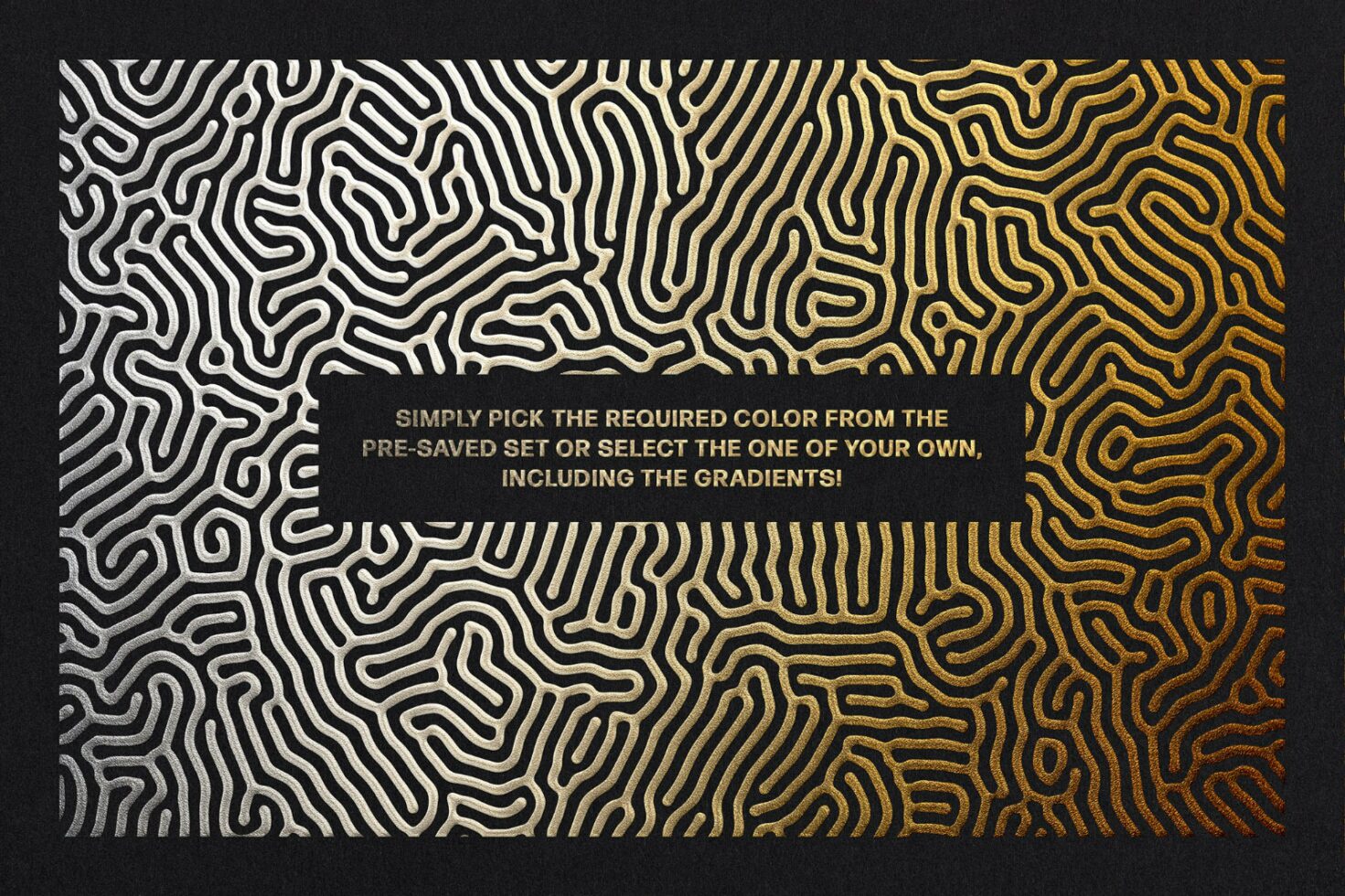 Abstract maze pattern background with metallic gradients in silver and gold tones for design templates and graphics. Perfect for designers seeking unique assets.