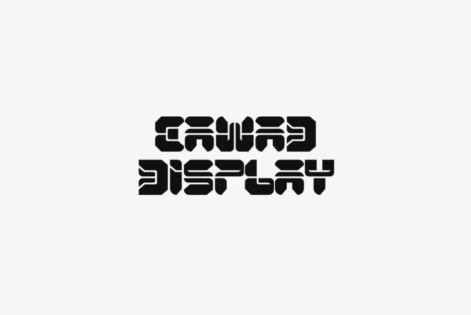 Bold geometric sans serif font sample on light neutral background