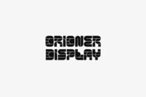 Originer Display typeface in bold geometric black letters with patterns