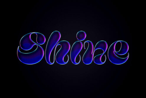 Neon style script font spelling Shine with a glowing effect on a dark background. Perfect for designers seeking creative typography templates or font assets.