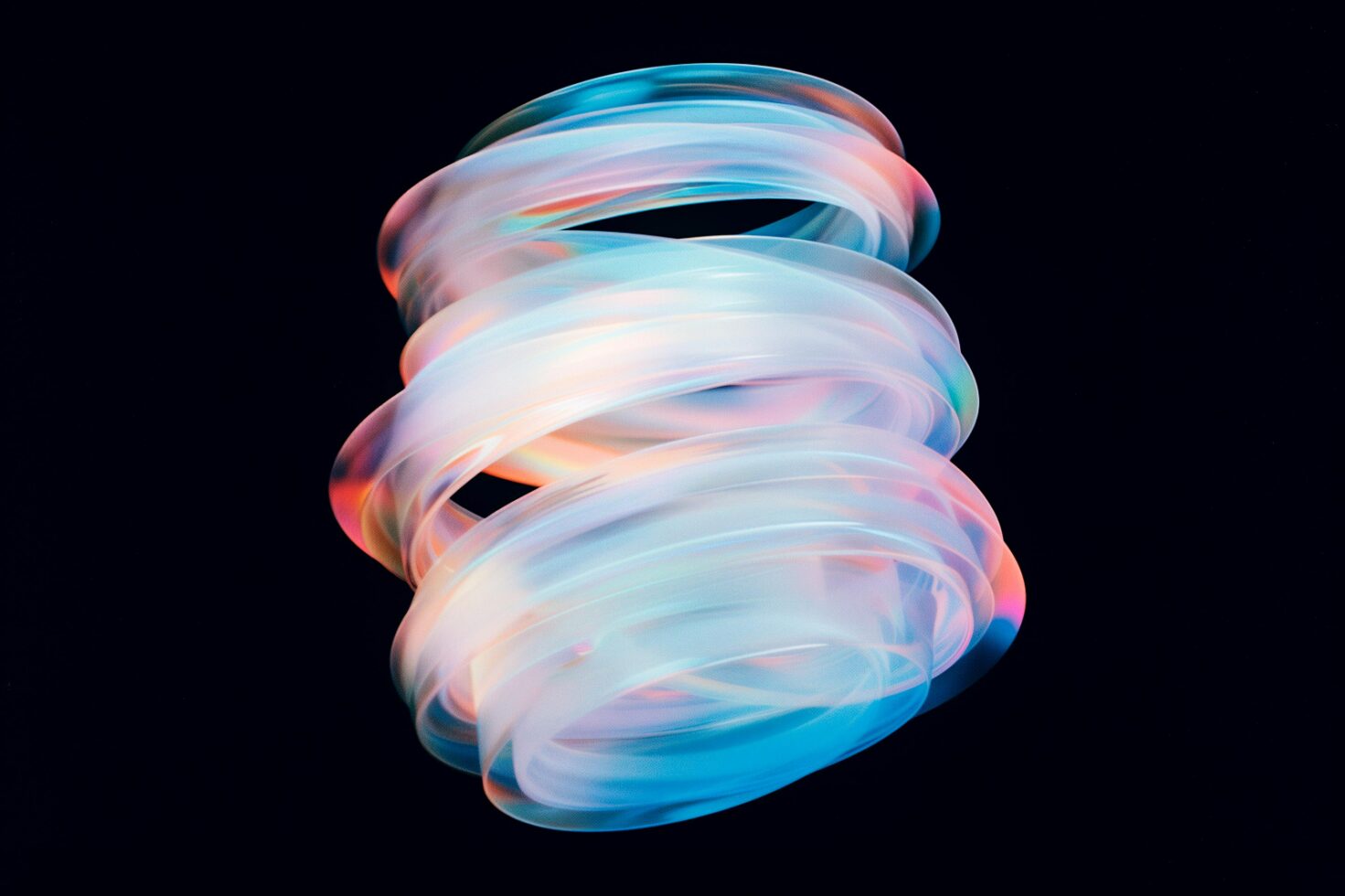 Abstract swirl graphic design with vibrant neon colors on a dark background perfect for use in digital projects templates and creative mockups.