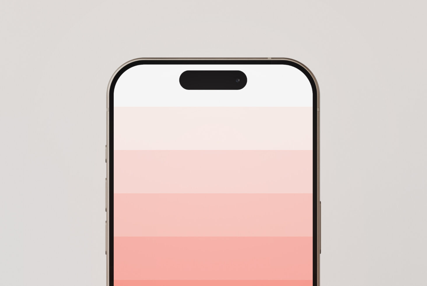 Smartphone mockup featuring a gradient screen design in soft pink tones on a minimal background for graphic designers and digital asset creators.