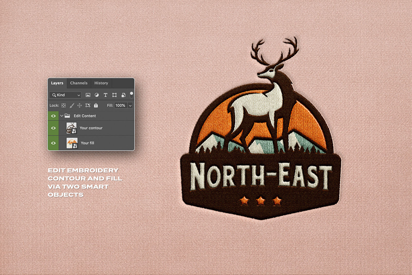 Patch Embroidery Effect Photoshop Effect Graphic Supply Family