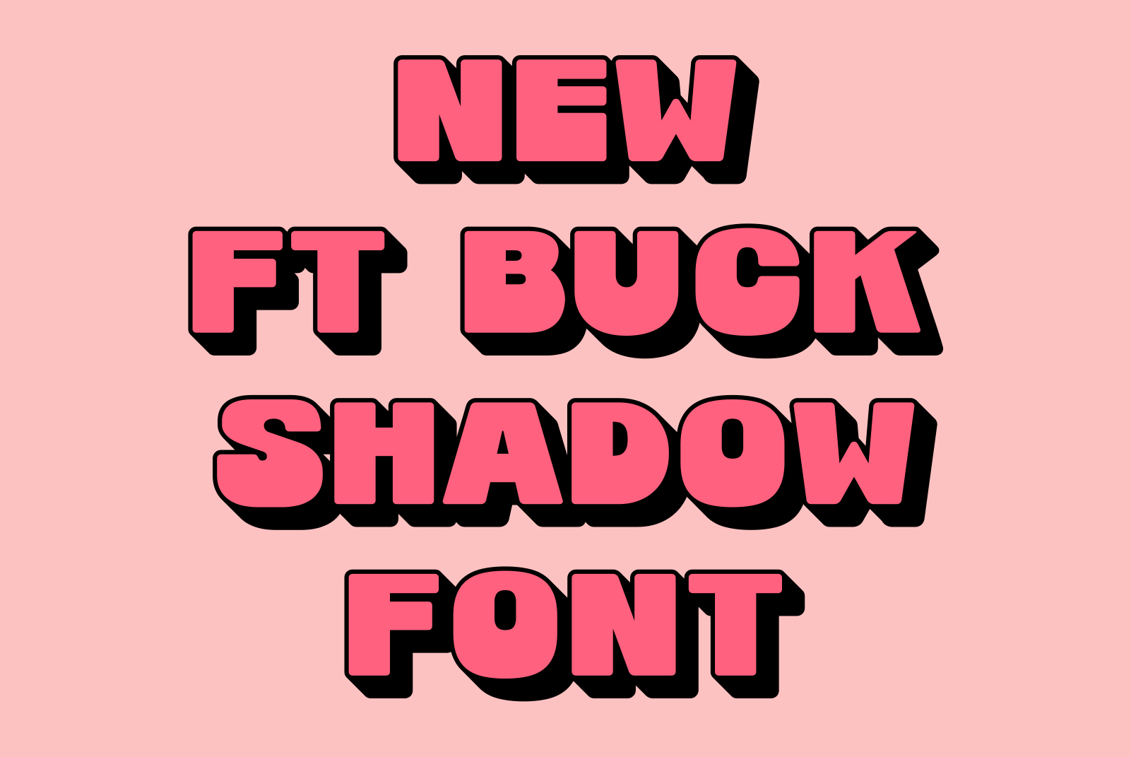 Bold 3D shadow font design on pink background for graphic design projects typography branding fonts digital assets for designers and creatives.