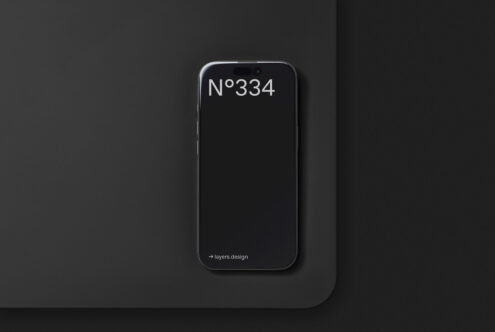 Smartphone mockup top view on dark background perfect for designers showcasing apps UI UX website layouts templates with minimal style number 334.