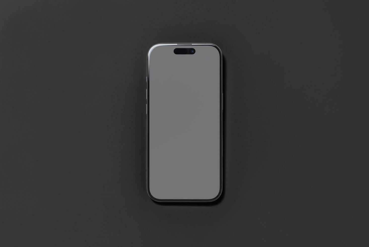 Minimal smartphone mockup on dark background perfect for showcasing mobile app designs versatile tool for designers in graphics and template categories.