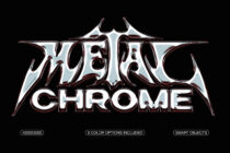 Liquid chrome horror font with demon horns above reading Indy Chrome