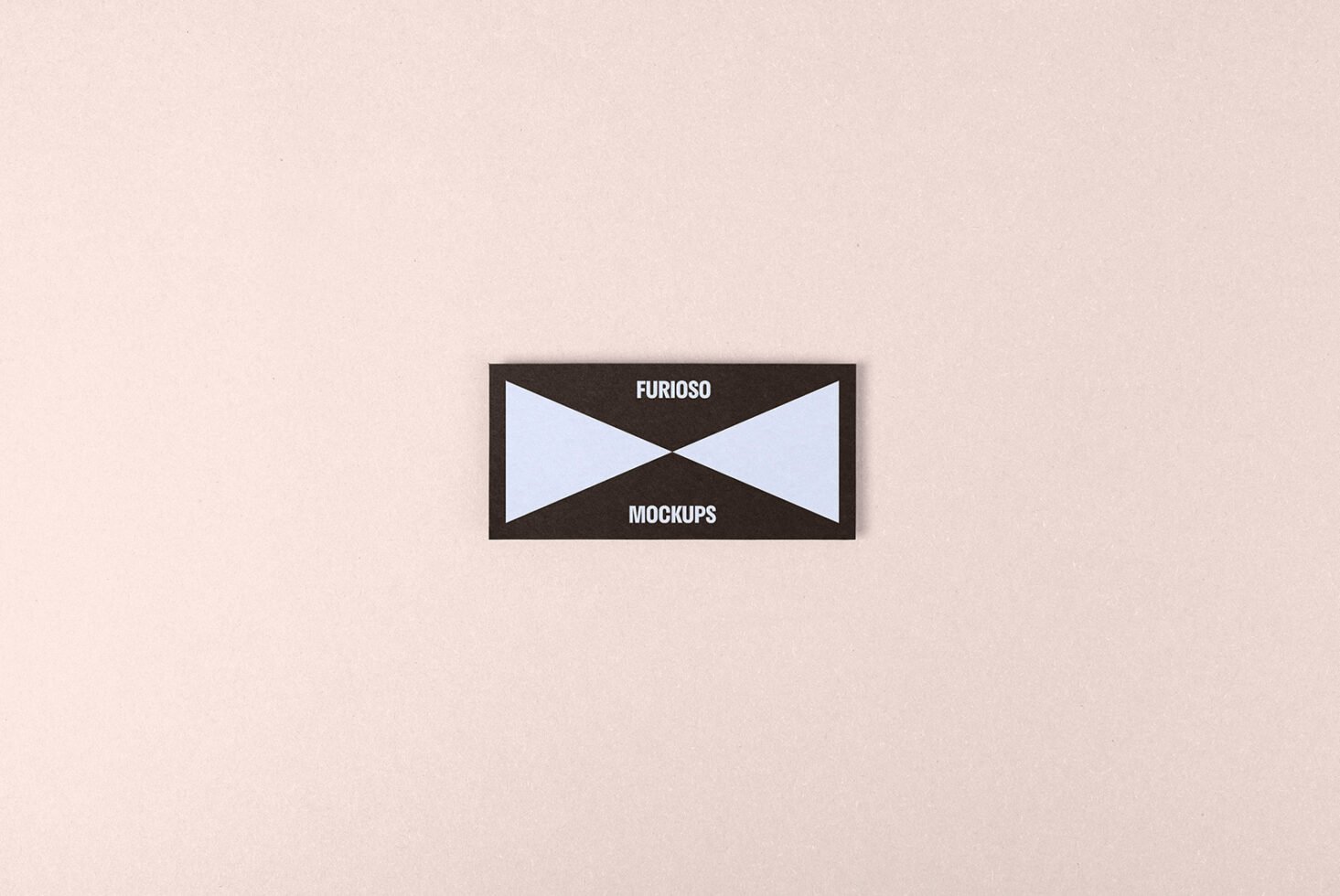 Minimal business card mockup on beige background ideal for designers. Black and blue color scheme with modern typography enhancing brand presentation.