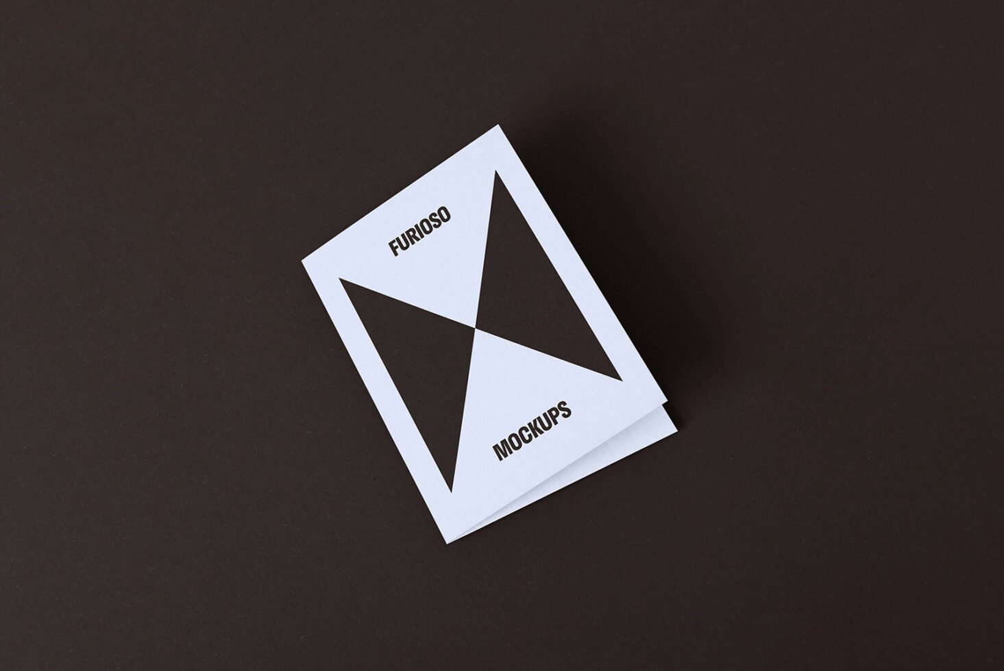 Folded card mockup on dark background showcasing minimalist design ideal for designers seeking professional presentation assets in templates and graphics.