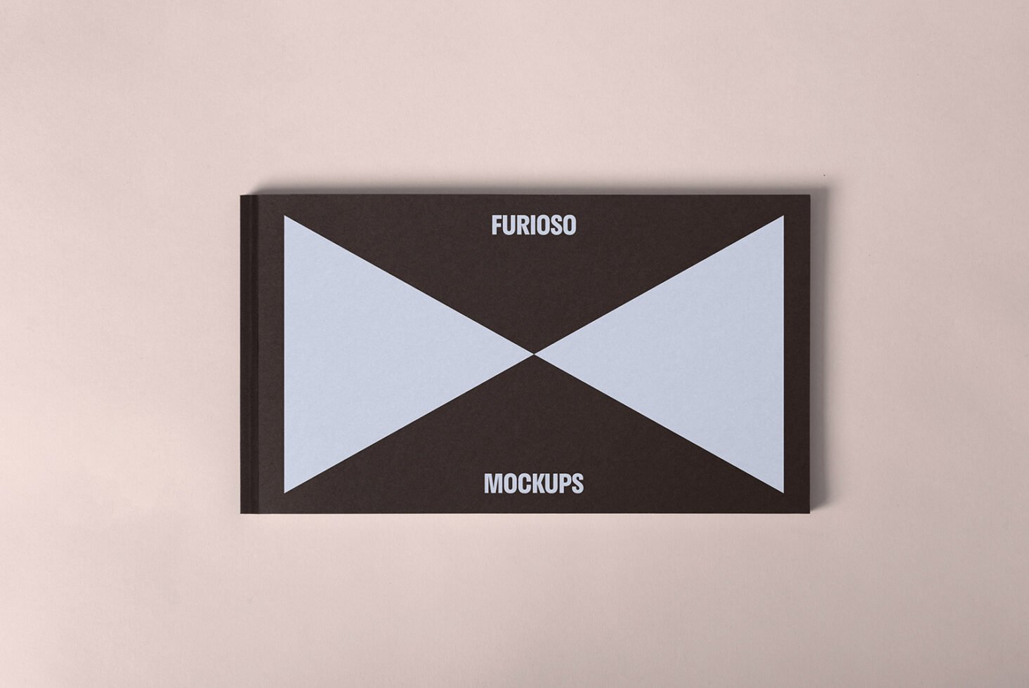 Minimalistic notebook cover mockup with geometric black and white design on beige background ideal for branding presentations and design portfolio showcases.