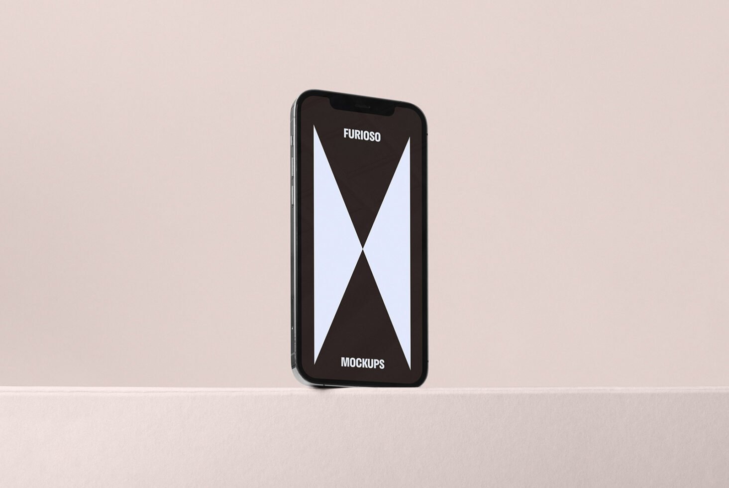Smartphone mockup featuring a modern design with a beige background ideal for showcasing mobile app designs and digital assets for designers.