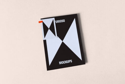Minimalist mockup of a black and white geometric poster with bold text. Perfect for designers seeking modern graphic templates and layout inspiration.