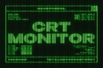 CRT Monitor Text & Logo Effect
