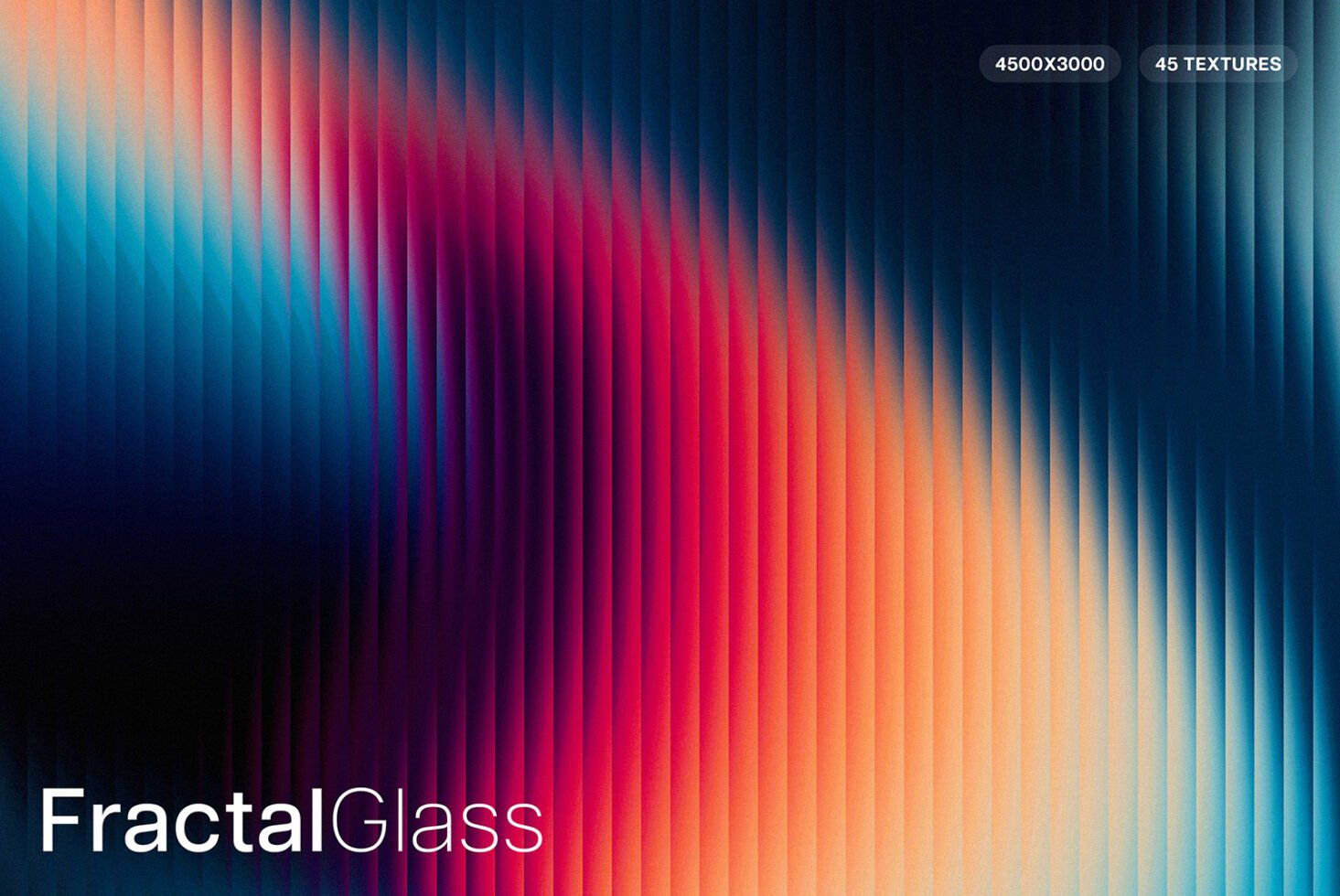 Fractal glass texture with dynamic gradient lines in blue red and orange suitable for graphics design digital assets background patterns 4500x3000.