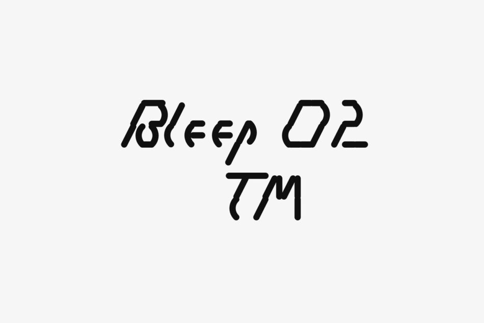 Bleep 02 handwritten italic font in black ink on white background