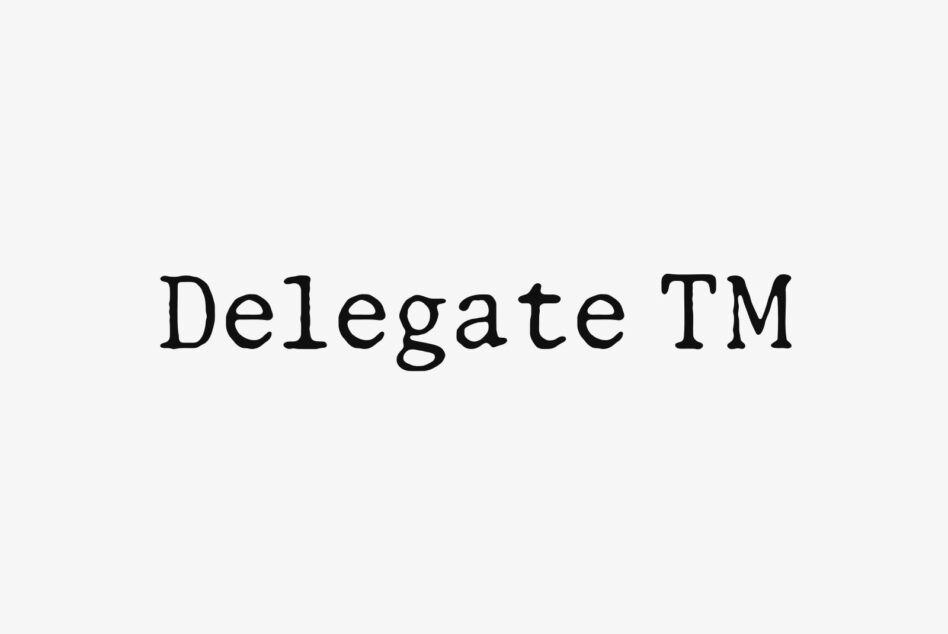 Delegate typeface name displayed in classic serif font on light background
