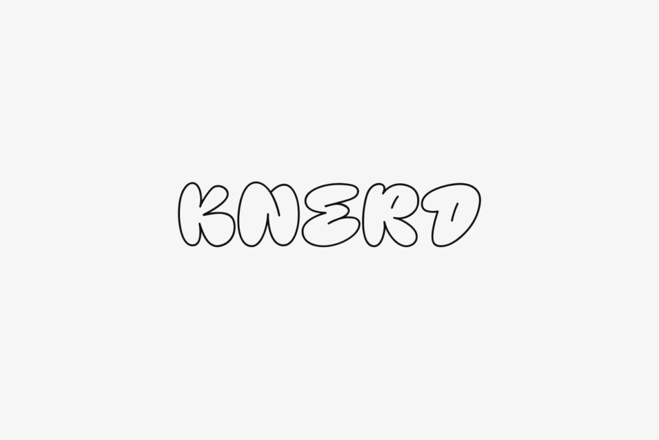 KLOFORM outlined bubble font with minimal design on light background